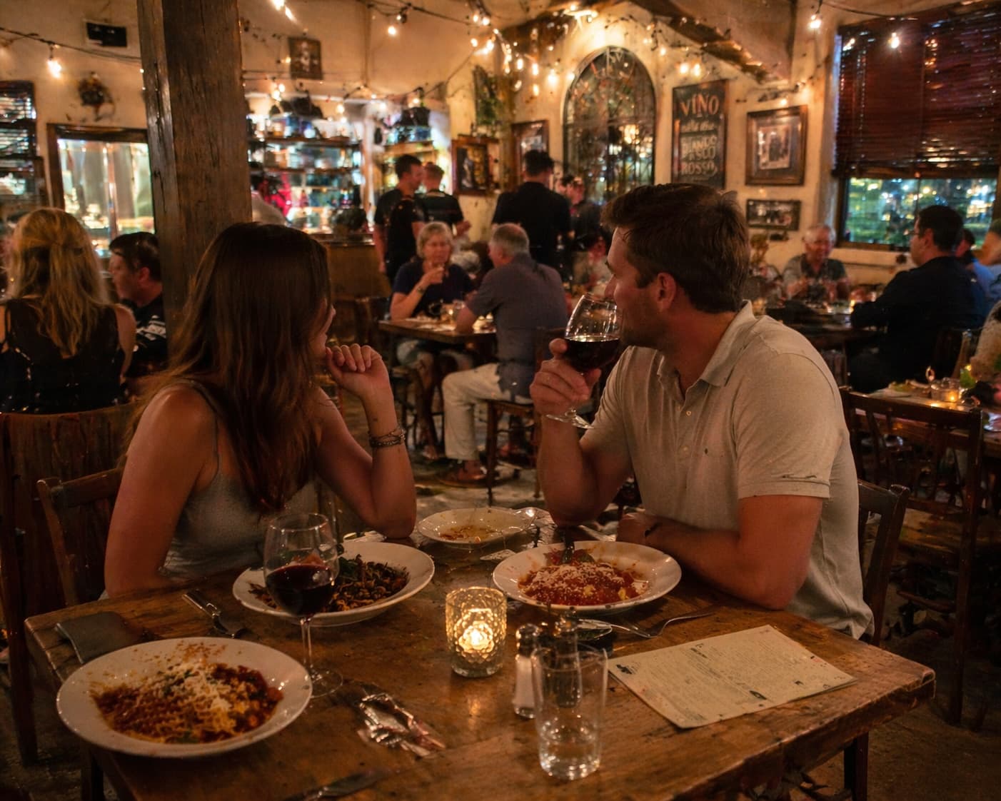 Couple enjoying a romantic dinner in Myrtle Beach