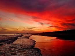 Myrtle Beach State Park at sunset with dunes and quiet shoreline